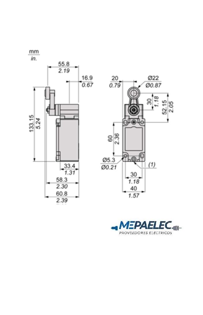 FINAL DE CARRERA METALICO TELEMECANIQUE IP67 C/PALANCA FIJA XCKJ0513 - Imagen 3