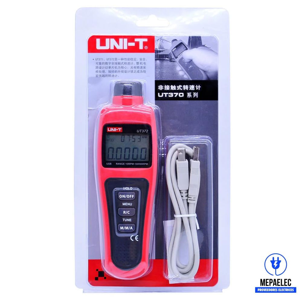 UT-372 UNIT TACÓMETRO DIGITAL SIN CONTACTO C/ INTERFAZ USB, RPM/CONTEO/TIEMPO LASER