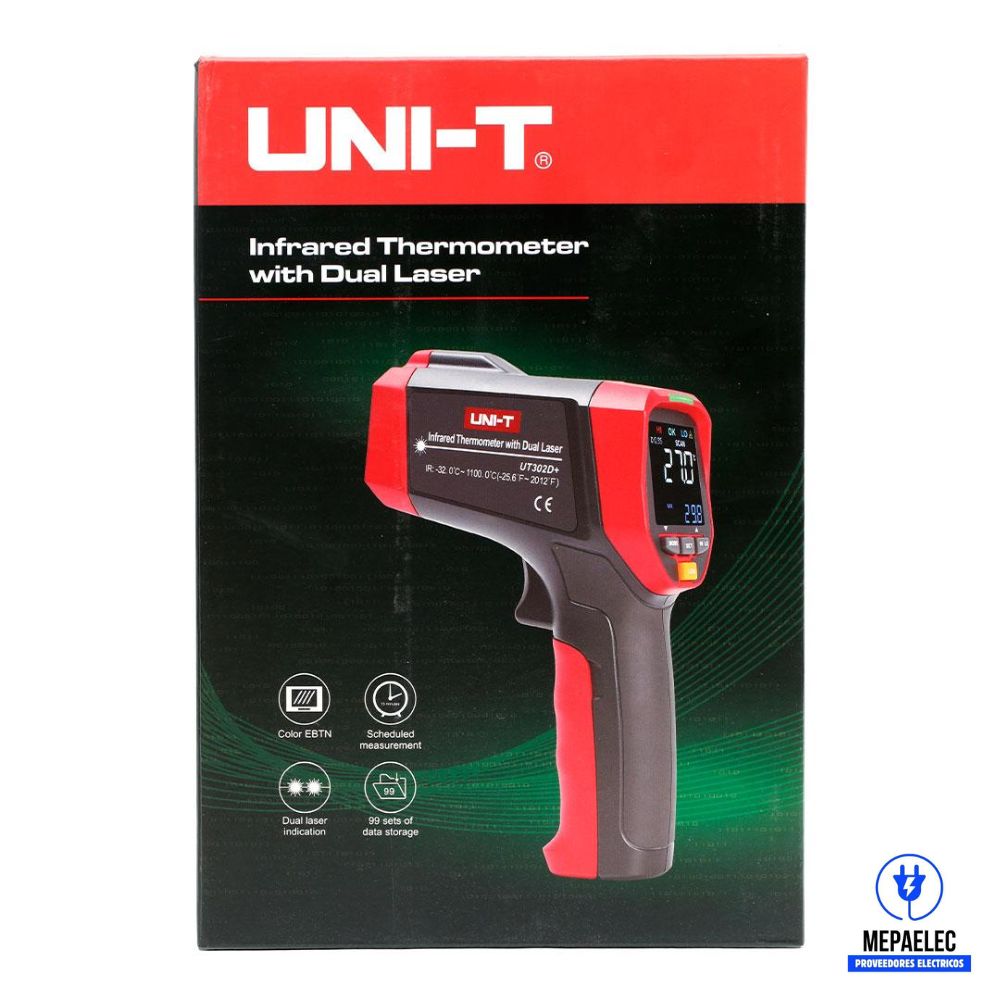 UT-302D+ TERMOMETRO DIGITAL INFRAROJO INDUSTRIAL-32℃~1100℃ UNI-T - Imagen 2
