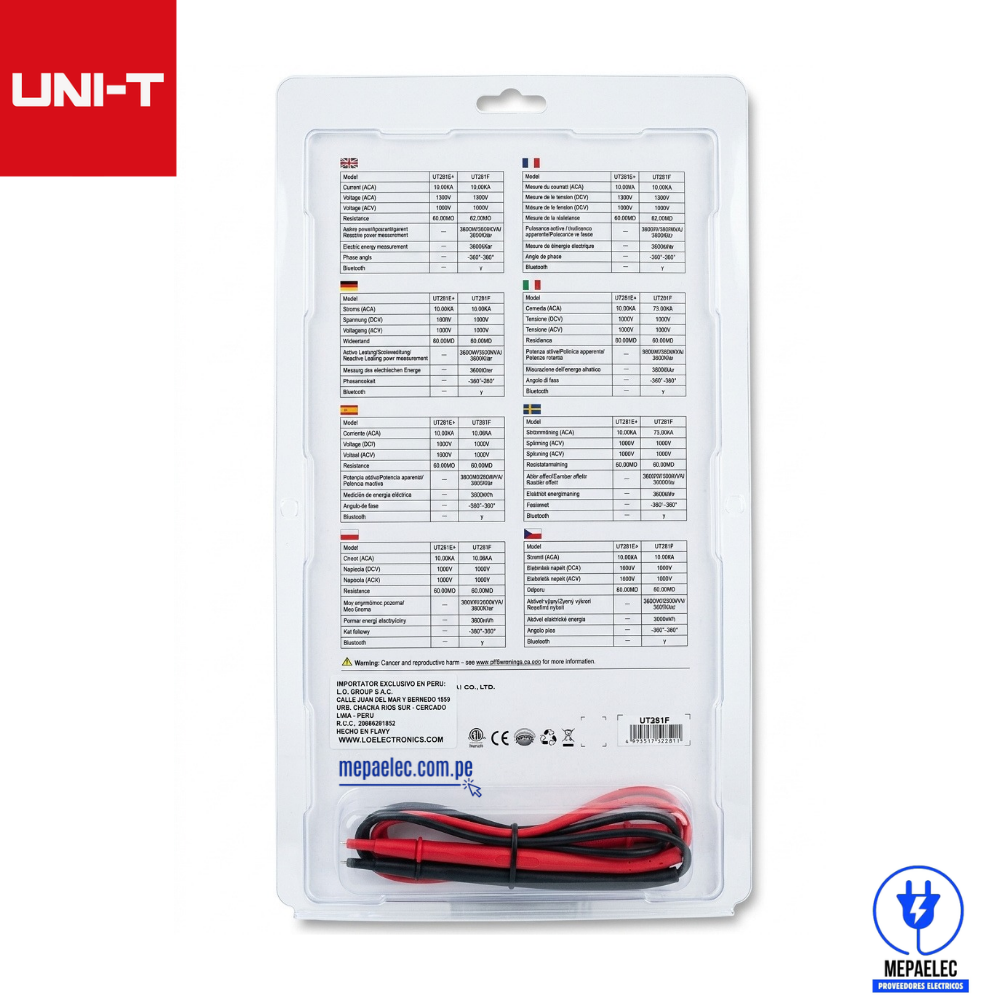 PINZA AMPERIMETRICA FLEXIBLE 10KA UT-281F UNI-T - Imagen 3
